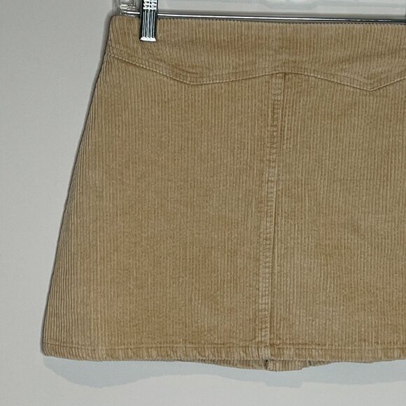 She and Sky Skirt Womens Corduroy Mini Flare Size Small Tan Brown Fall Casual - Picture 8 of 12